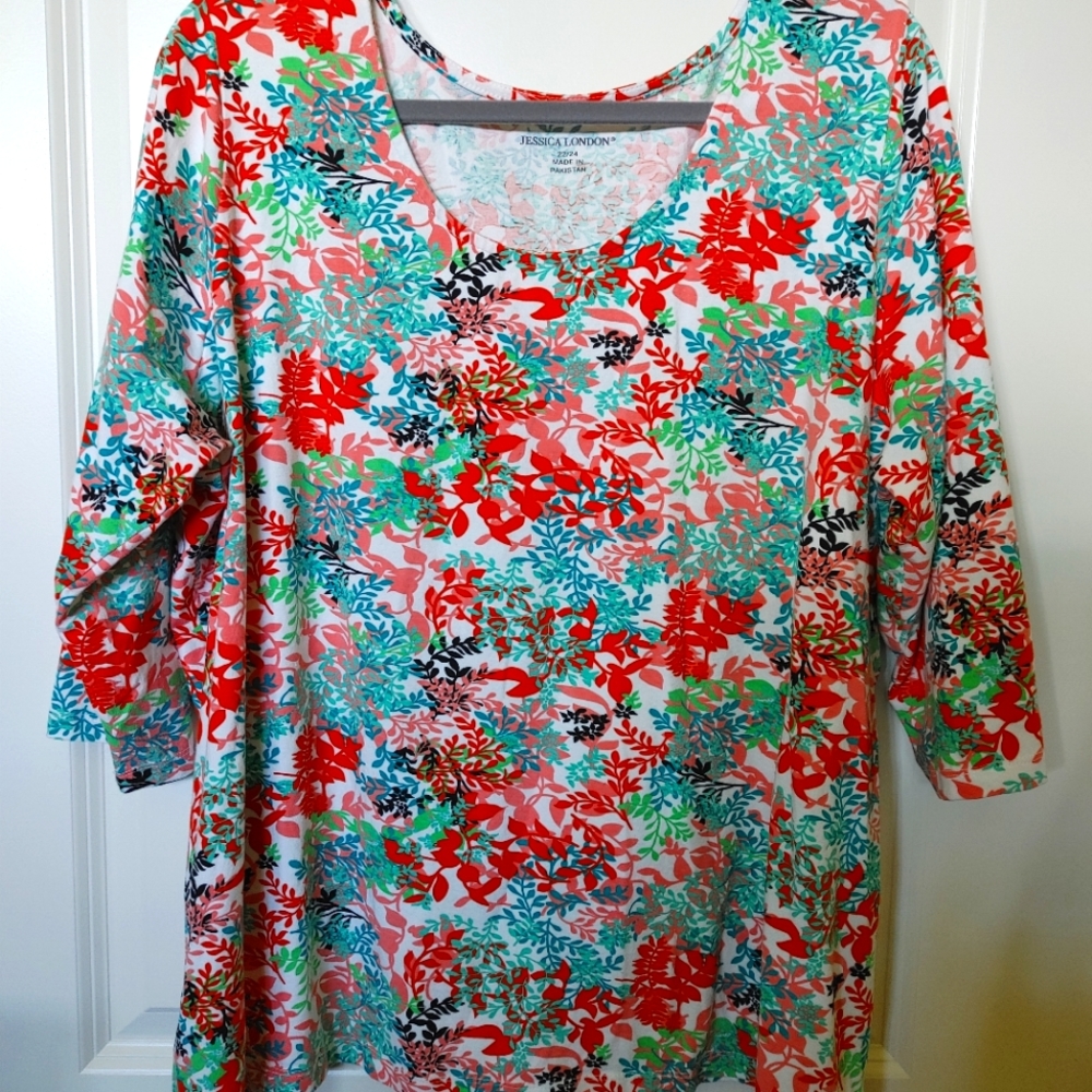Jessica London sz 22/24 top 3/4" sleeves